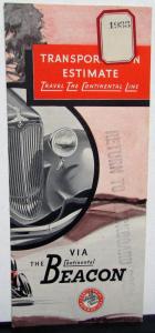1933 1934 Continental BEACON Motor Car Original Sales Brochure Estimator