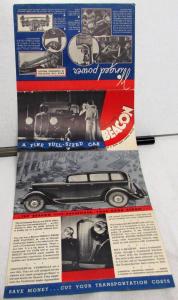 1933 Continental BEACON Motor Car Original Sales Brochure Sedan Coupe Roadster