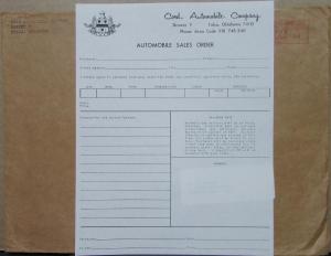 1965 Cord Sportsman Model Replicated Car Sales Photo Spec Sheet & Order Form
