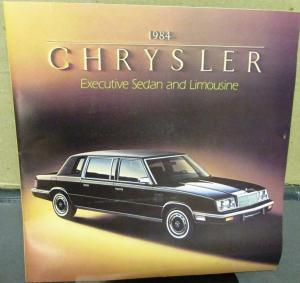 1984 Chrysler Dealer Executive Sedan Limo Sales Brochure