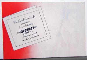 1946 Crosley Car Convertible Sedan Pick Up Sales Brochure Mailer ORIGINAL