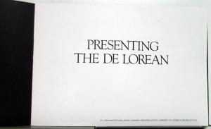 1981 DeLorean Prestige Sales Brochure Original Black Cover Ireland Reference