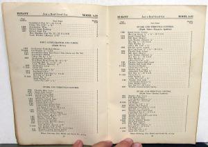 1923 Durant Model A22 4 Cylinder Original Parts Book Original