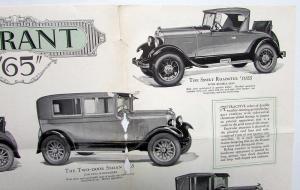 1928 Durant 65 Models Brougham Touring Roadster Cabriolet Sales Brochure Orig