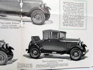 1928 Durant 65 Models Brougham Touring Roadster Cabriolet Sales Brochure Orig