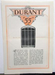 1928 Durant 55 Models Coupe 2 Door Sedan 4 Door Brougham Sales Brochure Original