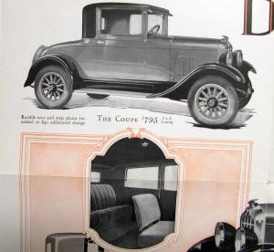 1928 Durant 55 Models Coupe 2 Door Sedan 4 Door Brougham Sales Brochure Original