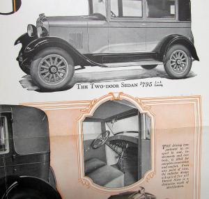 1928 Durant 55 Models Coupe 2 Door Sedan 4 Door Brougham Sales Brochure Original