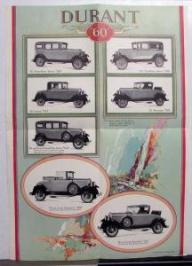 1929 Durant 60 Models Sedan Coupe Roadster Cabriolet Brochure & Special Features