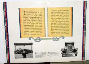 1929 Durant Four Models Sedans Roadsters Coupes Color Sales Brochure Original