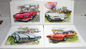 1982 Ken Dallison Print Portfolio GM Perf Camaro Z-28 Pontiac T/A GTO Hurst/Olds