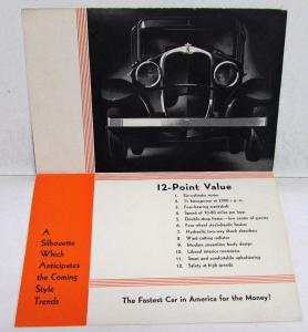 1931 Durant 619 Five Passenger Sedan Model Sales Brochure Original