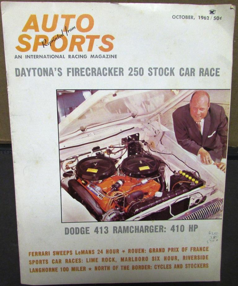 Original 1962 Dodge Dealer Info Brochure 413 Ramcharger Dart Special Max Wedge