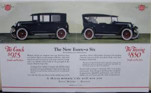 1924 Essex Motor Cars 6 Cylinder Coach & Touring Color Sales Brochure Folder
