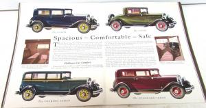 1931 Essex Super Six Roadster Coach Coupe Sedan Sales Brochure Color Leaflet