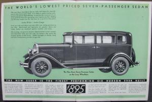 1931 Essex Seven Passenger Sedan Sales Brochure Folder Original