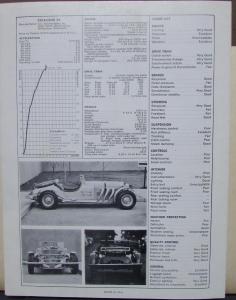 1966 Excalibur SS Car & Driver February Reprint Article Original With Specs