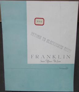 1931 Franklin Car Series 15 Deluxe Color Sales Brochure Original