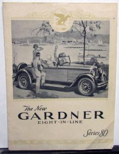 1927 Gardner Eight In Line Series 80 Automobile Sales Brochure Leaflet Original