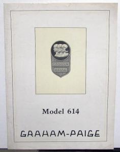 1928 Graham Paige Model 614 5 Passenger Sedan Sales Brochure Folder Original