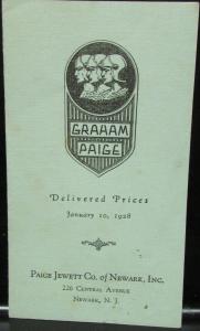 1928 Graham Paige Models 610 629 619 835 Prices Sales Brochure Leaflet Original
