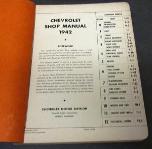 1942 Chevrolet Dealer Service Shop Manual Passenger Car Truck Original Repair