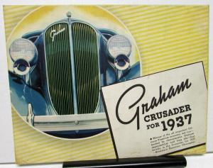 1937 Graham Crusader Sedan Auto Color Sales Brochure Original Rare