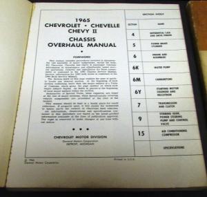 1965 Chevrolet Service Shop Manual Set Chevy II Chevelle Repair Original