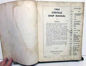 Original 1964 Chevrolet Dealer Service Shop Manual Chevelle Malibu SS El Camino