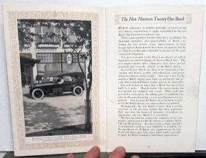 1921 Buick Six Cylinder Opened & Closed Models Twenty One Sales Brochure