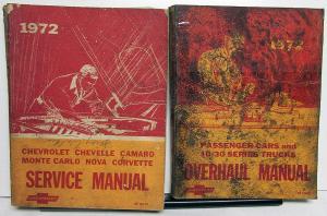 1972 Chevrolet Dealer Service Shop Repair Manual Set Chevelle Camaro Corvette
