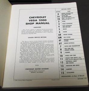 1971 Chevrolet Dealer Service Shop Manual Vega 2300 Repair