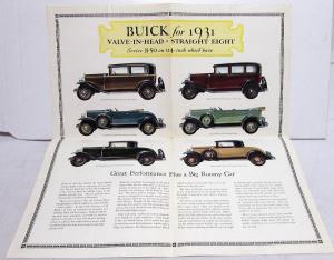 1931 Buick Straight 8 Series 8-50-114 Color Sales Brochure Original