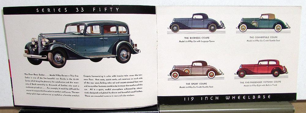 1933 Buick Straight Eights Series 90 80 60 50 Color Sales