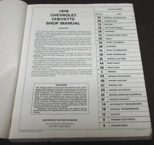 1978 Chevrolet Dealer Service Shop Manual Chevette Repair Chevy