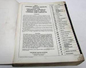 1977 Chevrolet Dealer Service Shop Manual Chevelle Camaro Corvette Nova