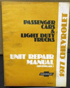 1977 Chevrolet Dealer Service Shop Unit Repair Manual Camaro Corvette Truck