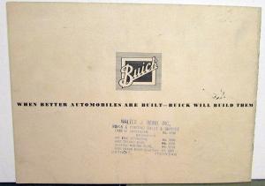 1934 Buick Valve In Head Engine Series 40 Color Original Sales Brochure