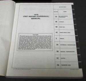 1979 Chevrolet Dealer Service Shop Unit Repair Manual Camaro Monte Carlo Truck