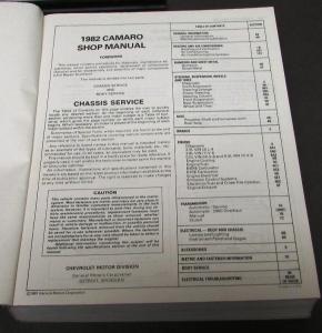 1982 Chevrolet Camaro Dealer Shop Service Repair Manual Book Original 82