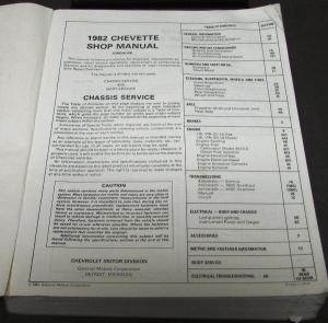 1982 Chevrolet Dealer Service Shop Manual Chevette Repair Chevy Engine Trans