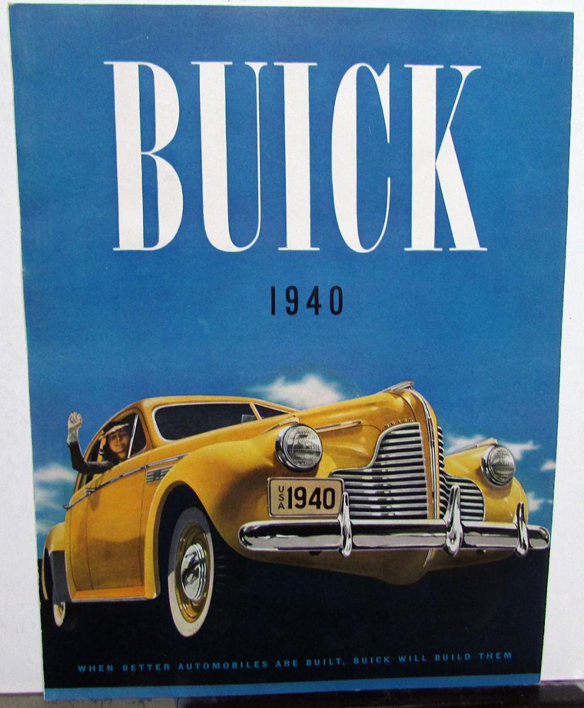 1940 Buick Special Super Century Roadmaster Limited Color Sales Brochure ORIG