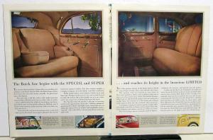 1940 Buick Special Super Century Roadmaster Limited Color Sales Brochure ORIG
