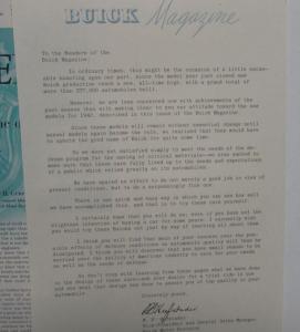 1941 Buick Magazine Announce 1942 Models 40 50 60 70 90 Sales Brochure W/Letter
