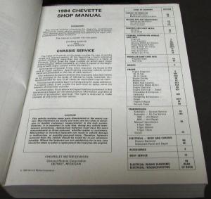 1984 Chevrolet Dealer Service Shop Manual Chevette Chassis Body Chevy Repair