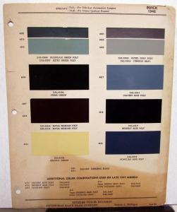 1948 Buick Ditzler Paint Chips Original