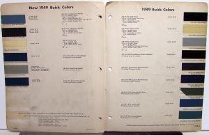 1949 Buick Color Bulletin No 20 Dupont Paint Chips Original Leaflet Set