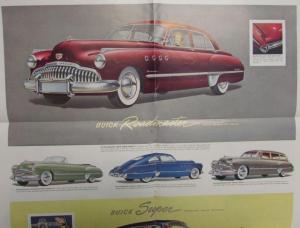 1949 Buick Series Super 50 Roadmaster 70 Color Sales Brochure Folder Original
