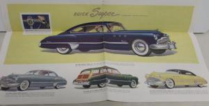 1949 Buick Series Super 50 Roadmaster 70 Color Sales Brochure Folder Original