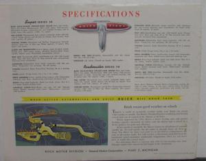 1949 Buick Series Super 50 Roadmaster 70 Color Sales Brochure Folder Original
